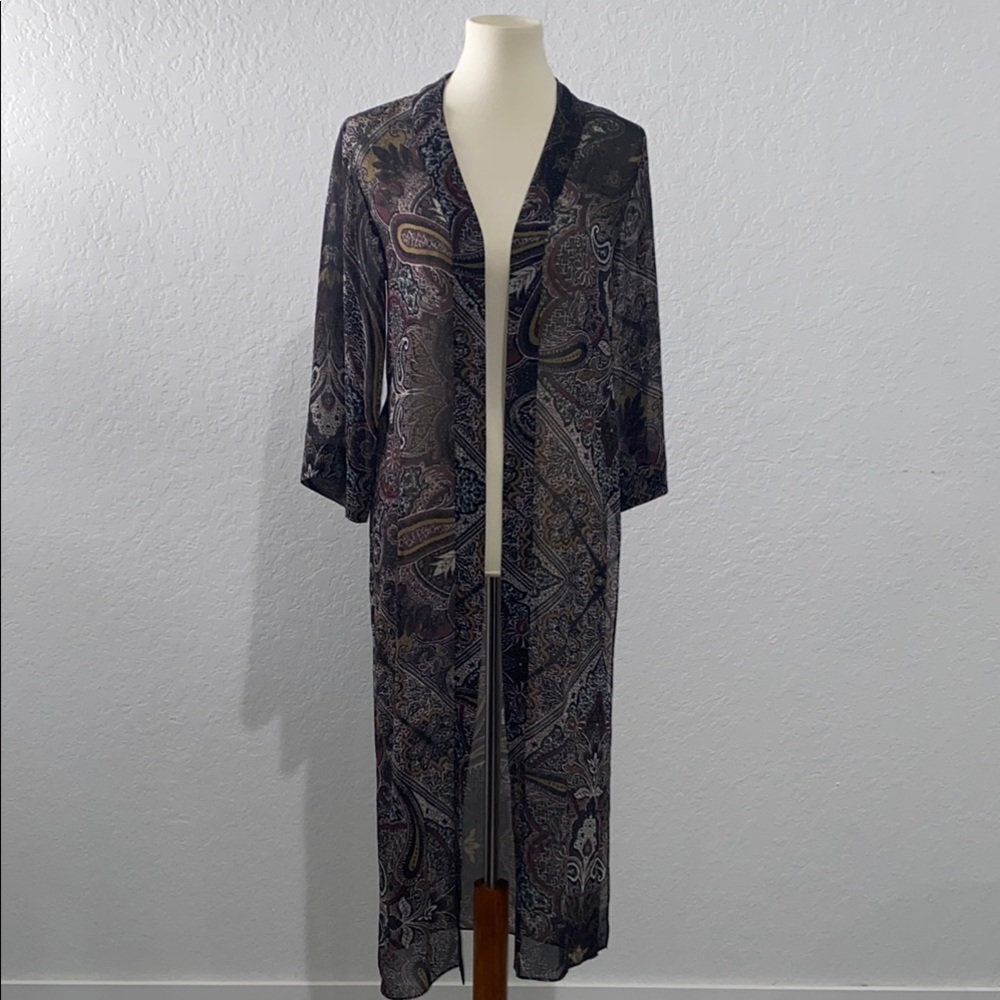 All Saints Paisley Sheer Kimono Robe